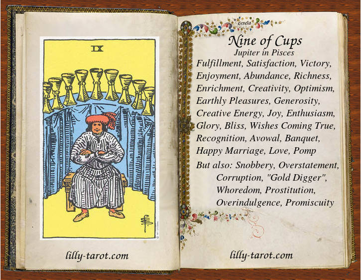 Giải mã ý nghĩa lá bài 9 of Cups Tarot chiều xuôi và ngược