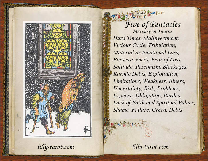 tarot card five of pentacles