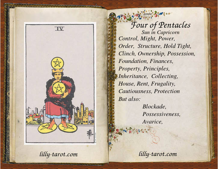 Four of Pentacles Tarot Card Meaning, Upright & Reversed - MyPandit