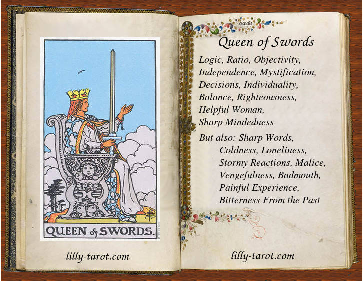 The Queen of Swords — meaning in fortune telling  Tarot book, Tarot cards  for beginners, Tarot interpretation