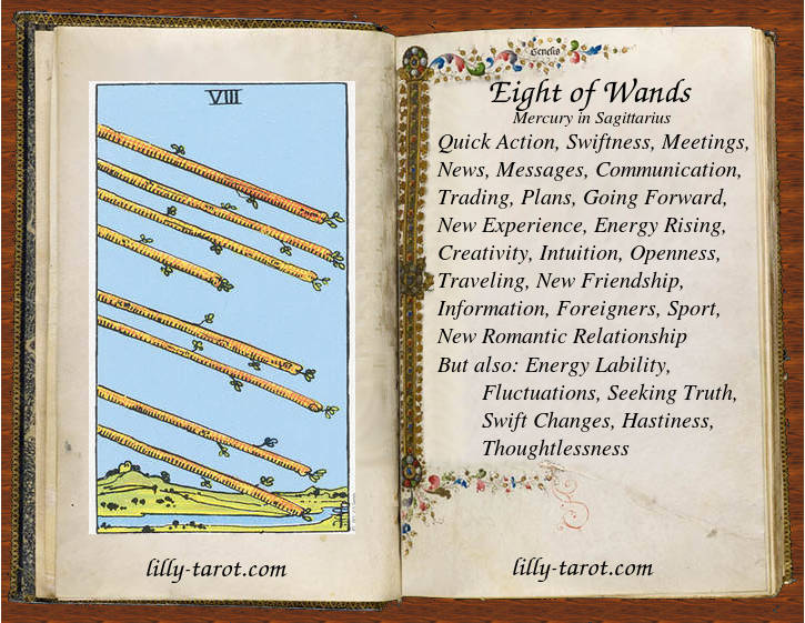 Eight of Wands Tarot Card Meaning, Tarot Oak